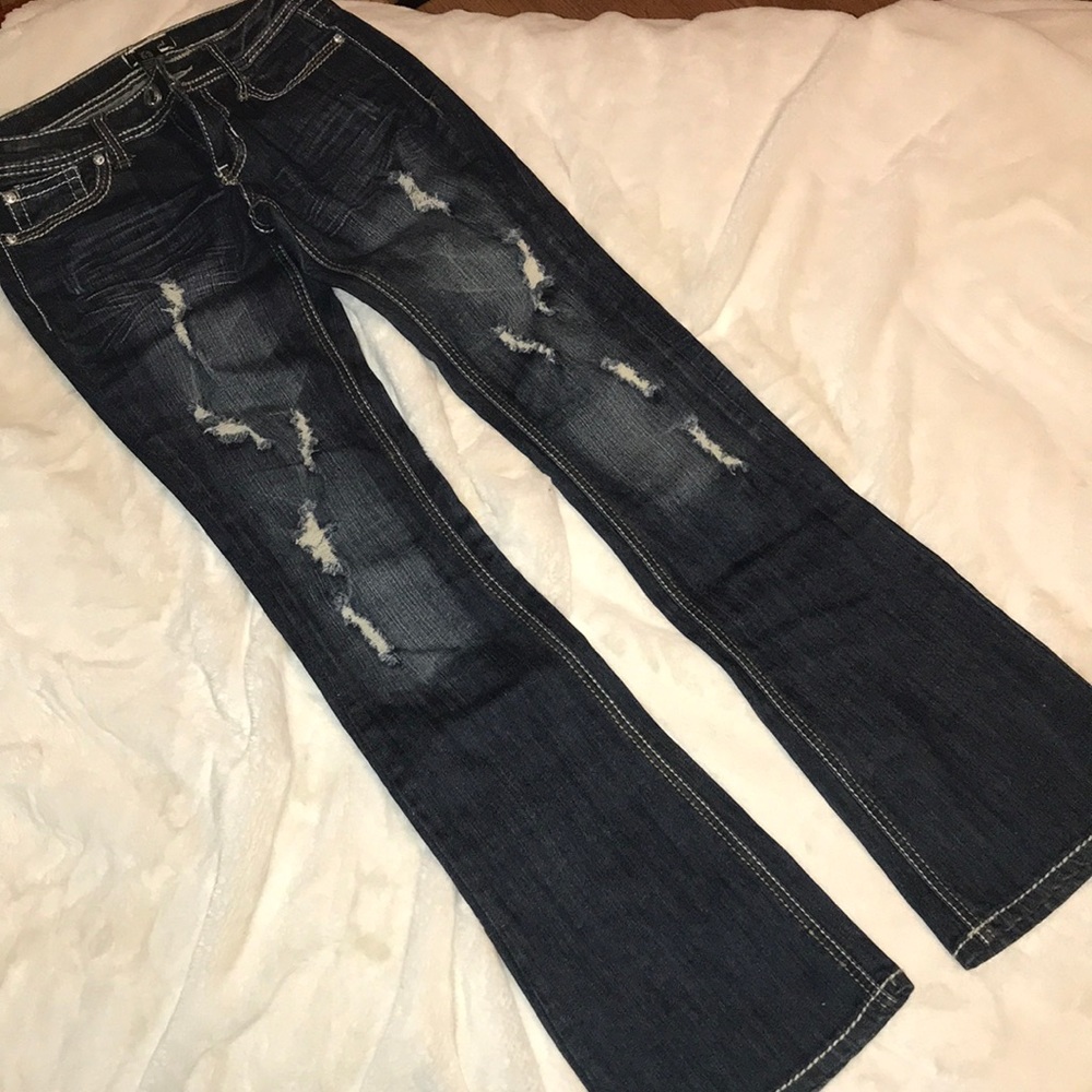 Jeweled Deep Blue Jeans